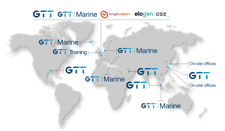 World map GTT Group